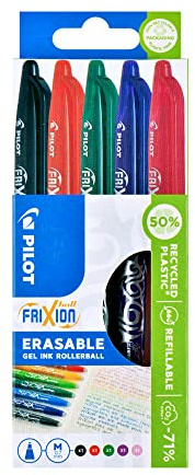 Pilot Frixion Ball Tintenroller 0,7 mm radierbar schwarz/rot/grün/violett/pink
