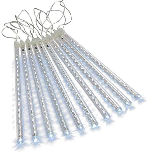Lichterregen Meteorschauer 180 LED weiß Lichterkette Meteor-Effekt Partylicht Meteorlichter Weihnachtsbeleuchtung Partydeko Trafo Timer Xmas