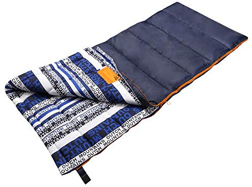 Dutch Mountains Schlafsack XL Goeree 220x90cm - Große Baumwoll Schlafsack - Inkl. Zugluftstreifen und Aufbewahrungsbeutel - Blau