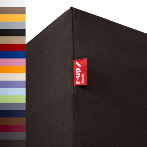 r-up Beste Spannbettaken 90x200-100x220 5% Elasthan anthrazit | 95% BAUMWOLLE / 5% Elasthan, 230g/m² Tuchgewicht, bis zu 35cm Matratzenhöhe, OEKO-TEX, stressfrei auch für hohe Matratzen