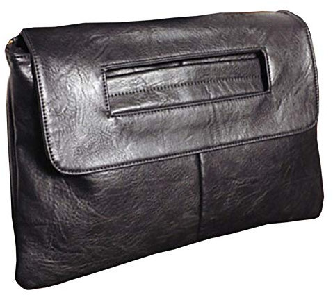 NIGEDU Damen Groß Clutch, Schwarz