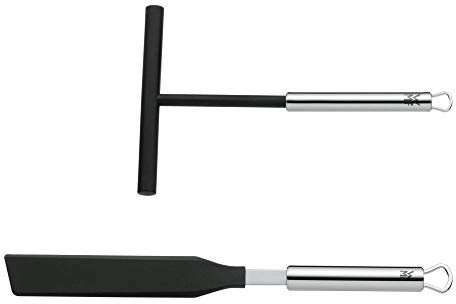 WMF Profi Plus Crepes Zubehör 2-teilig, Crepes Wender mit Crepes Verteiler, Pancake Maker, Cromargan Edelstahl, Kunststoff, spülmaschinengeeignet