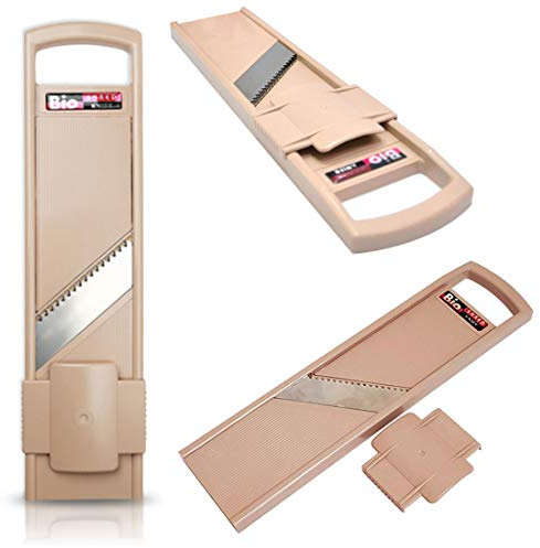 ETAERY INDUSTRY Bio Shred Knife Slicer, Fruit & Vegetable Grater, Adjustable Thickness, Stainless Steel Blade & Body, Beige