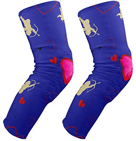 EZIOLY Knieschoner, Cupids und Herzen, Basketball, Volleyball, Wabenbein, Knieschoner, gepolstert, stützt Knieschoner für Männer und Frauen