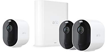 Arlo Pro 3 Camera Surveillance WiFi Exterieure Sans Fil, Pack De 3 Caméras, 2K HDR, 160° Vision Nocturne, Sirène, Détection De Mouvement, Audio Bidirectionnel, Essai Arlo Secure inclus, Blanc
