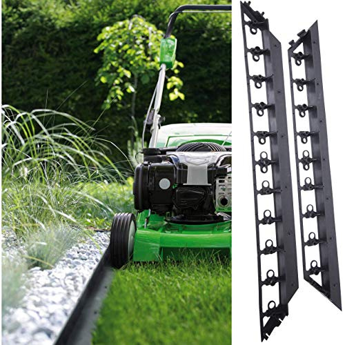 GARDENIX Bordura para césped, bordes de bancal, bordes de césped, adoquines, con 3 clavos por metro (borde de césped 90° (55 mm x 140 mm), 4 metros)