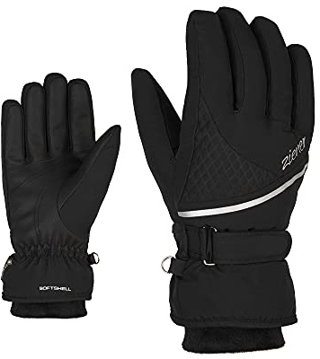 Ziener Damen Kiana Ski-Handschuhe/Wintersport | wasserdicht, atmungsaktiv, warm, Gore-Tex, Black, 6,5, Schwarz