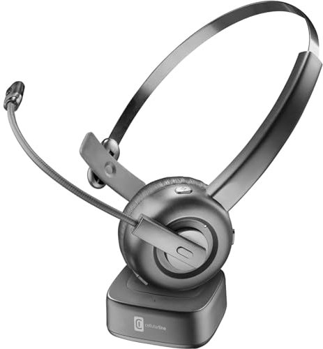 cellularline - Home Office - React - Cuffia Mono Bluetooth con Supporto Di Ricarica.