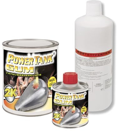 Power Tank Tankversiegelung Motorrad 2k Gum elastischen 1,3 Kg Set Tankentroster Innen Versiegelung Tanksanierung Rost Tank Entrosten Und Versiegeln Tankinnenlack Tankbeschichtung Rostlöser Auto Moped
