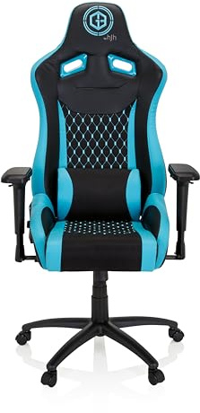 hjh OFFICE 734232 Gaming Stuhl GAMEBREAKER SX 04 Kunstleder/Stoff Drehstuhl mit hoher Rückenlehne, Schwarz/Türkis