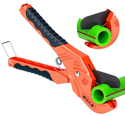 AIRAJ Rohrschneider,Rohrschneider mit Scharfen SK5-Klingen,Max. Öffnung 33 mm,Rohrschneider zum Schneiden von PEX,PVC,PPR,Kunststoffschläuchen und Sanitärrohren,Professioneller Rohrschere