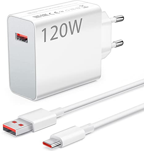 120W Chargeur Rapide avec 6A Câble USB C 1m pour Redmi Note 15 14 13 12 Pro | Chargeur-Turbo pour Xiaomi 14T Pro/17 Ultra/15TPro/15T/13Pro/13 Lite/13/12/12X/POCO X7Pro/X6/POCO F8 Pro F8 Ultra X8Pro Max