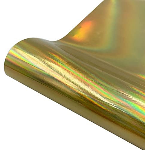 Wärmeübertragung Metallic Laser Vinyl Presse Maschine Schneiden Plotter Cutter T-Shirt Folienfolie (Farbe: Gold, Größe: 30 cm x 50 cm)