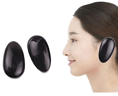 ericotry 10Pairs Black Plastic Ear Protector Hair Dye Earmuffs Ear Cover Pads Bathing Shower Caps Hairdressing Dye Coloring Bathing Shower Caps