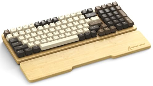 ATTACK SHARK 98 Tasten Bambus Handballenauflage,Ergonomische Tastaturstütze | Natürliches Holzgefühl, Umweltfreundlich, Rutschfeste Basis, Tragbar, Komfort für Schreiben Gaming, Mechanische Tastaturen