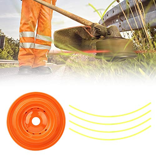 Testina Decespugliatore in Alluminio con 4 Fili, Arancione, Ricambio Professionale per Tagliaerba, 200g