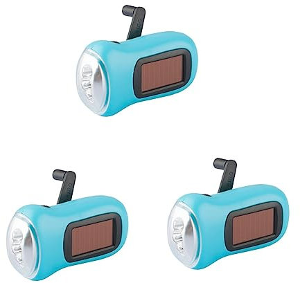 Toyvian 3pièces Lampe Led Solaire Rechargeable Portable à Manivelle Éclairage Pratique Pour Camping Et Activités Plein Air Couleur Aléatoire