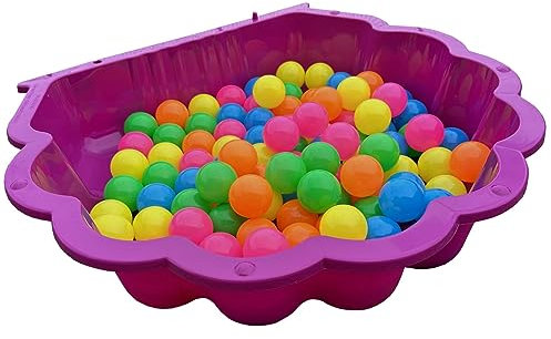 TikTakToo sabbia e conchiglia d'acqua I sandbox (magenta) riempito con 100 palline colorate