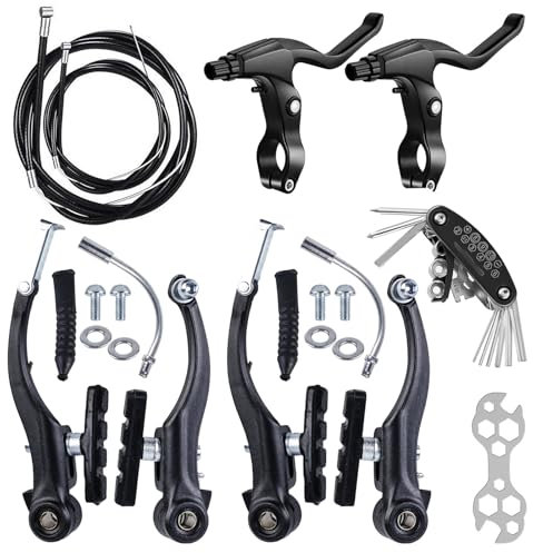 Leva del freno per bicicletta, freno per bicicletta, set completo di freni a V, set universale con attrezzi, freni per bicicletta, adatto per bici da corsa, mountain bike, City Bike