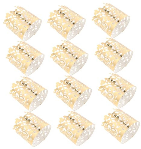 Zerodeko 50stücke Blume Papier Serviettenringe Tischdekoration Für Hochzeiten Partys Und Feiern Reflektierende Gold-Napkin Holder Für Festliche Anlässe
