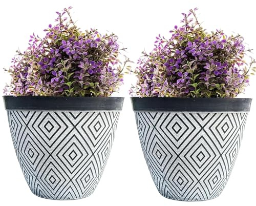 SG Traders Plant Pot Set - Stylish Planters for Outdoor Gardening - Versatile Garden Planters for Home, Large Plant Pots Ideal for Houseplants, Premium Pots and Planter for Garden Décor (Pack of 2)