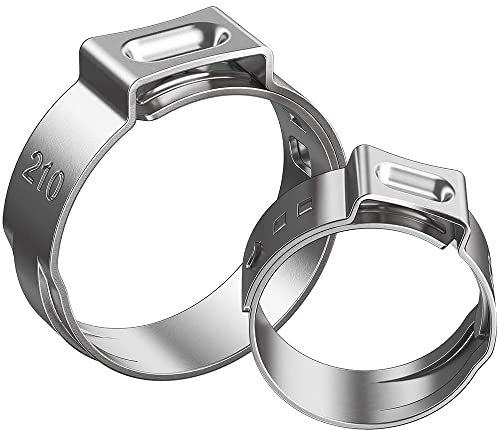 Colliers de serrage de grande taille, 6 pièces de haute qualité en acier inoxydable 304, Kit d'assortiment de colliers de serrage à oreille unique, simple, 90.3,93.5mm