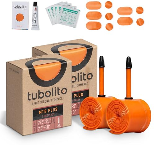 'Tubolito MTB Plus 27.5''/29'' x 2.5-3.0 Inch, 42mm Presta Valve | Meets E-MTB Standard | Preserves Leg Power and E-Bike Battery | 2X Puncture Protection'