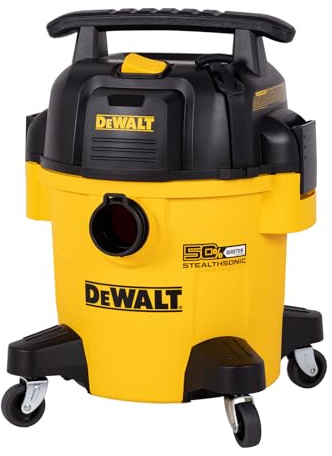 DEWALT Wet Dry Shop Vac 5 Gallon, STEALTHSONIC Ultra Quiet Shop Vacuum Wet and Dry 4 Peak HP, Powerful Suction Wet Dry Vacuum Cleaner, Portable Vacuum for Home, Garage, Workshop, Jobsite, DXV05P-QT
