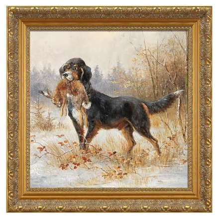 FOLKOR Vintage Gold Ornate Frame for 6x6 Oil Paintings Art Prints, Finished Wood Open Back Art Frame for Landscape Portrait, Gallery Hallway Wall Decor, No Glass & Backing