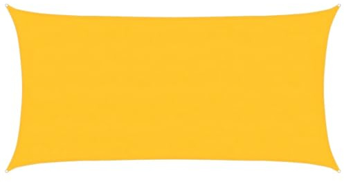 vidaXL Vela Parasole 160 g/m² Rettangolare Giallo 4x7 m in HDPE, Vela ombreggiante, Ombra da Patio, tettoia ombreggiante, Vela da Giardino, tettoia