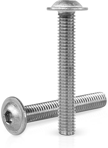 Linsenkopfschrauben mit Flansch M4x8 – ISO 7380-2, Innensechskant, Vollgewinde, Edelstahl V2A A2, 25 Stück