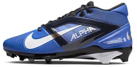 Nike Alpha Menace 4 Pro Football Cleats (FD7037-400, Hyper Royal/Metallic Silver/Midnight Navy)