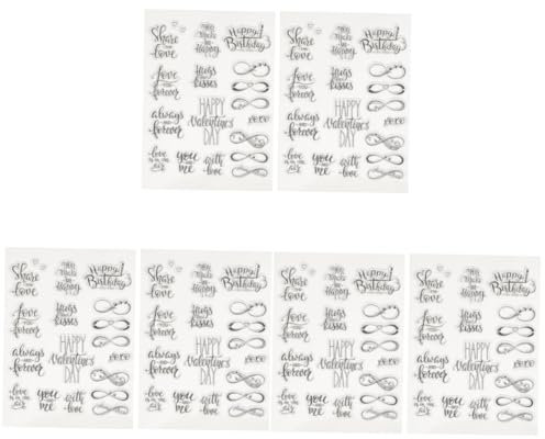 Tofficu 6stücke Transparente Diy Stempel Für Scrapbooking Langlebige Tpr Stempel Für Kreative Projekte Für Alben Karten Und Bastelarbeiten