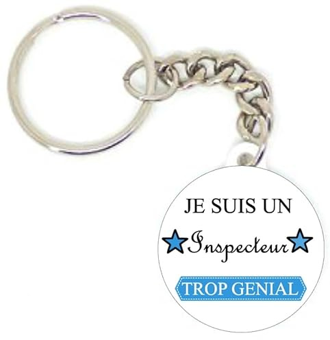 Porte clé badge je suis un inspecteur trop génial idée cadeau