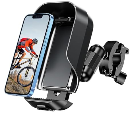 nediea Handyhalterung Fahrrad, 360 Grad Drehbare Handyhalter Motorrad, Handy Halterung Fahrradlenker Wasserdicht, Kinderwagen Lenker Handyhalter, Kompatibel mit 4.7-7 Zoll Smartphones (BM-1)