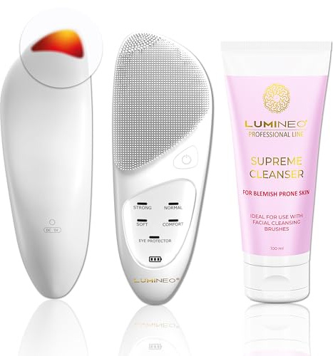 Lumineo Gesichtsreinigungsbürste mit Reinigungsgel, zur Poren- Peeling- und Mitesserreinigung, elektrische USB Gesichtsbürste für sanfte Tiefenreinigung (Sonic (unreine Haut))