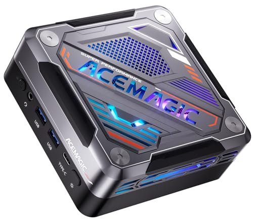 ACEMAGIC AM18 Mini PC Gaming, AMD Ryzen 7 8845HS (8C/16T, hasta 5,1 GHz), Mini Ordenadores de Sobremesa 32GB DDR5 1024GB M.2 2280 PCle 4.0x4 SSD,AMD Radeon™ 780M|2,5 G LAN| 8K UHD |para Juegos