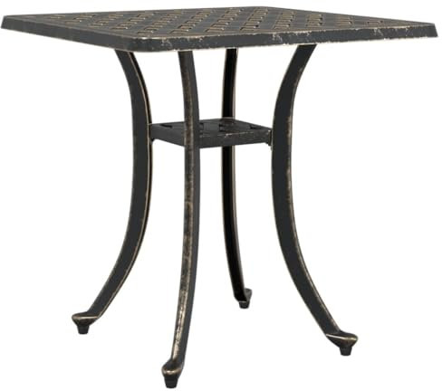 HETFTJN Tavolino Esterno Tavolo da Pranzo Banco da Lavoro Tavolo da Cucina - Tavolo da Giardino Bronzo 53x53x53 cm in Alluminio Pressofuso per Giardino Terrazza Balcone Sala Da Pranzo