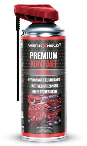 WerkXheld Kontaktspray 400ml – Effektiver Elektronikreiniger Kontaktspray für Elektronik Auto, Platinenreiniger, Kontakt-Spray