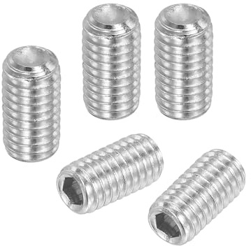 PATIKIL 50 stycken gängskruvar M6 x 10 mm, 304 rostfritt stål gängskruvar set för dörrhandtagshållare möbler lampor vattenkran reparationer, silver insexkant gängstift skruvar set