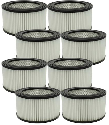 vhbw 8x filtro compatibile con aspiracenere nrj802 18l/80860 1200w aspiracenere - filtro HEPA nero/bianco