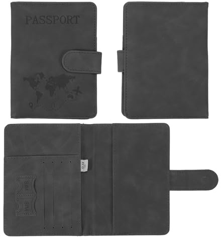 PATIKIL Portadocumenti In Pelle, Custodia Portapassaporti Impermeabile Con Slot Per Carte RFID Bloccante Per Viaggi Donne Uomini, Nero