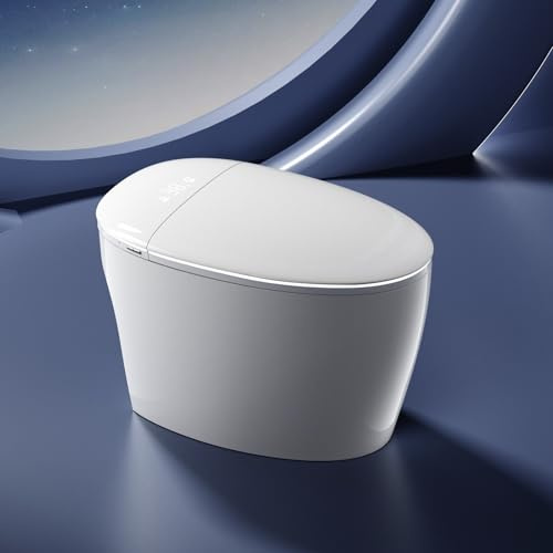 SmartSylva Floor Standing Smart Toilet with Rear Outlet - Heated Seat, Auto Flush on Leaving, Built-in Bidet & Dryer