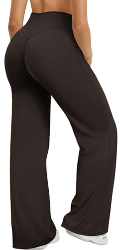 XDSP Pantaloni Yoga Donna Vita Alta Pantalone a Gamba Larga Opaque Controllo della Pancia Pantalone Casual Pantaloni Sportivi Pantalone Eleganti Pantaloni Fitness Pilates Danza Palestra Jogging Gym