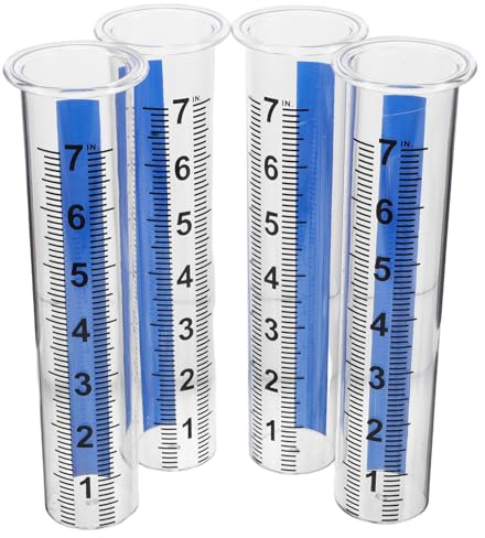 DOITOOL 4pièces Pluviomètre Extérieur Transparent Plastique Tube De Mesure Précis pour Jardin Pelouse Et Plantes Extérieures