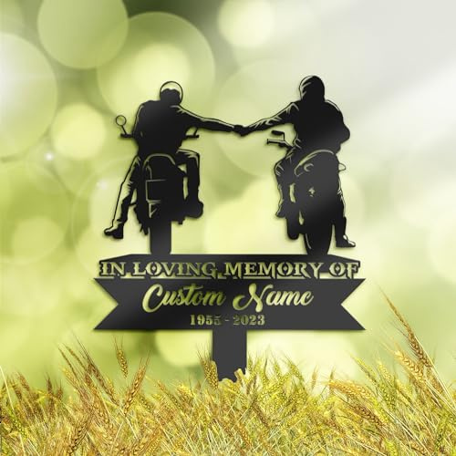 Personalised Biker Motocycle Rider Memorial Stake, Cemetery Marker, Bereavement Gifts, Grave Decorations, Memorial Plaques, Sympathy Sign, Grave Marker, Remembrance Plaque