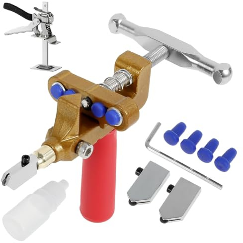 Hipzeepo Cortador de Azulejos con Hoja de Acero de Tungsteno, Herramienta Manual 2 en 1 para Cortar Vidrio con Alicates, Cuchillo Portátil para Vidrio.