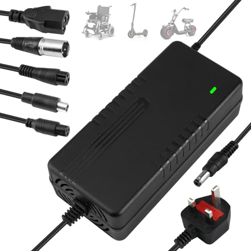 Hoverboard Electric Scooter Battery Charger, 42V 2A Universal with 6 Connections for 36V Li-ion Batterie, for Segway Xiaomi Ninebot Scooters, Electric Bike, Drift Boards，Mobility Scooter
