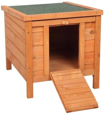 LEADZM Kaninchenstall aus Holz, 51 x 42 x 43 cm, wasserabweisendes klappbares Bitumendach, perfekt für draußen und drinnen, Hasenhaus Kaninchen Haus