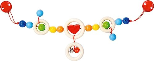 Heimess 734750 Kinderwagenkette Herz mit Clips, Mehrfarbig
